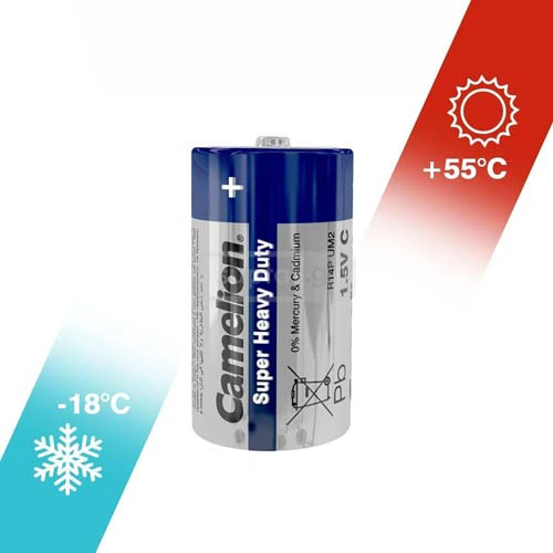 CAMELION Super Heavy Duty ელემენტი 1.5V C-ზომის R14 1*2ც